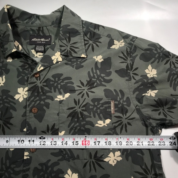 Eddie Bauer Hawaiian aloha flower button up shirt - Picture 3 of 8